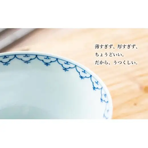G447p 〈嘉久正窯〉輪宝 こどんぶり 2個セット 丼 食器 飯碗 茶碗 皿 手描き 染付