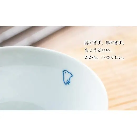 G445p 〈嘉久正窯〉千鳥 こどんぶり 2個セット 丼 食器 飯碗 茶碗 皿 手描き 染付