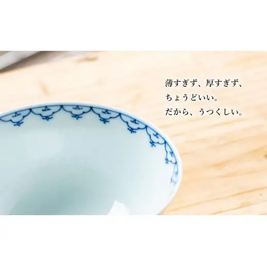 G444p 〈嘉久正窯〉輪宝 茶碗 2個セット 食器 飯碗 皿 手描き 染付