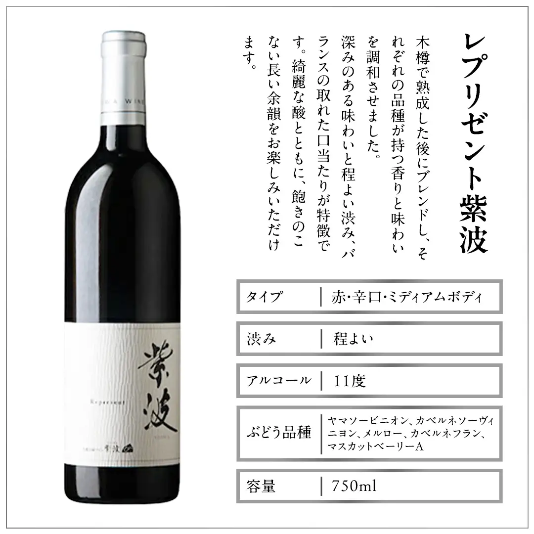 自園自醸ワイン紫波 赤・白・スパークリングワイン 飲み比べ 5本セット (AL117)