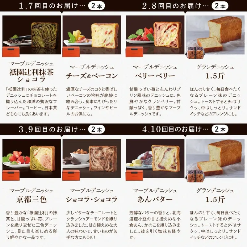 【 グランマーブル 】《12か月定期便》マーブルデニッシュ&グランデニッシュ 2本セット