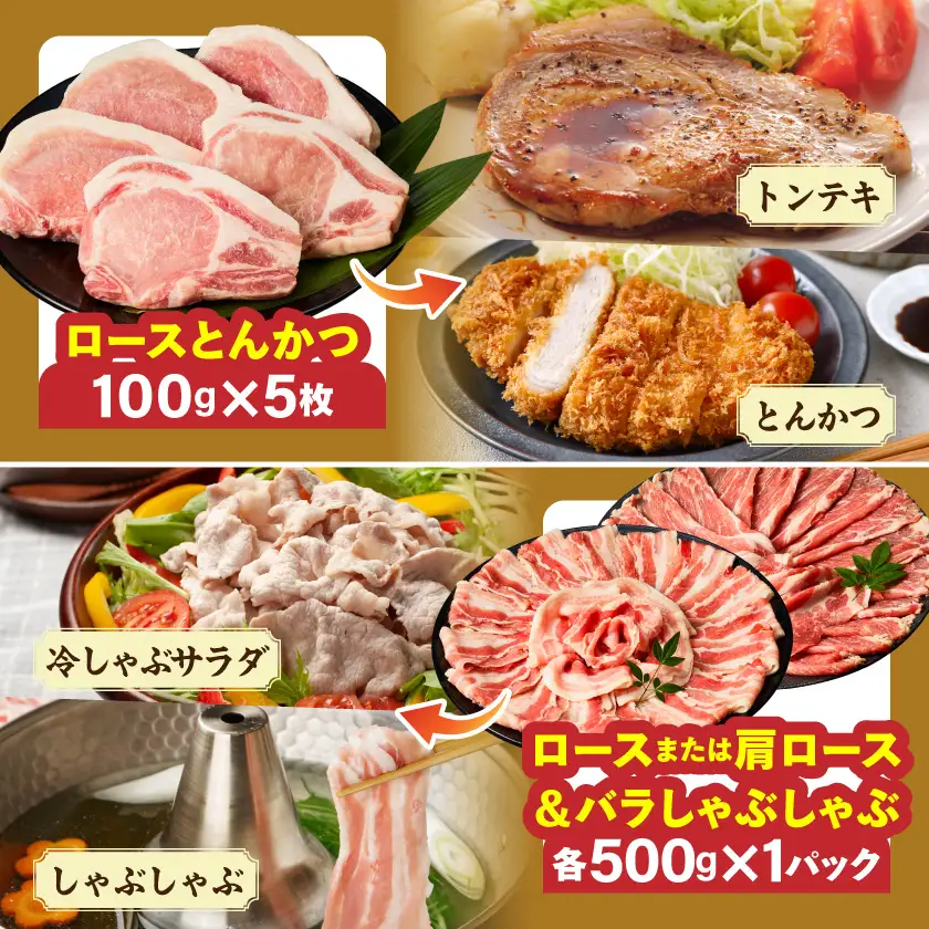 都城産豚バラエティセット4kg〔25-017〕_(都城市)