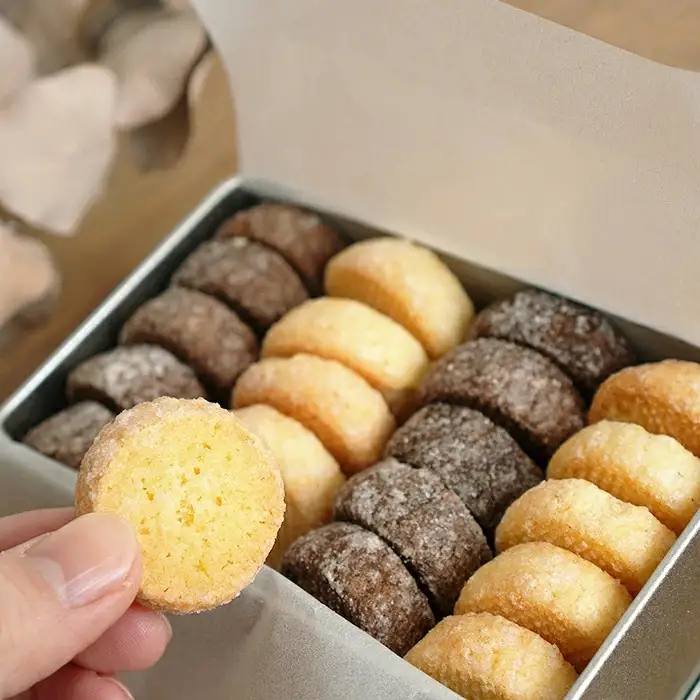 ディアマンクッキー缶（グルテンフリー）〈cafe muku〉 ／ ディアマンクッキー グルテンフリー プレーン ショコラ クッキー缶 一口サイズ さっくりほろり 甜菜糖 米粉 よつ葉バター アーモンドプードル 国産素材 No.569