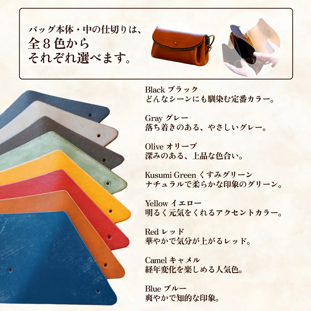 ハンドメイド 本革 アコーディオンバッグウォレット イエロー レザー ハンドメイド
