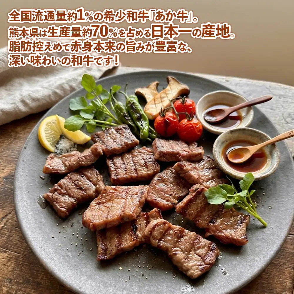 熊本和牛 あか牛 焼肉食べ比べ 500g (ロース250g + カルビ250g) + あか牛のたれ200mlセット