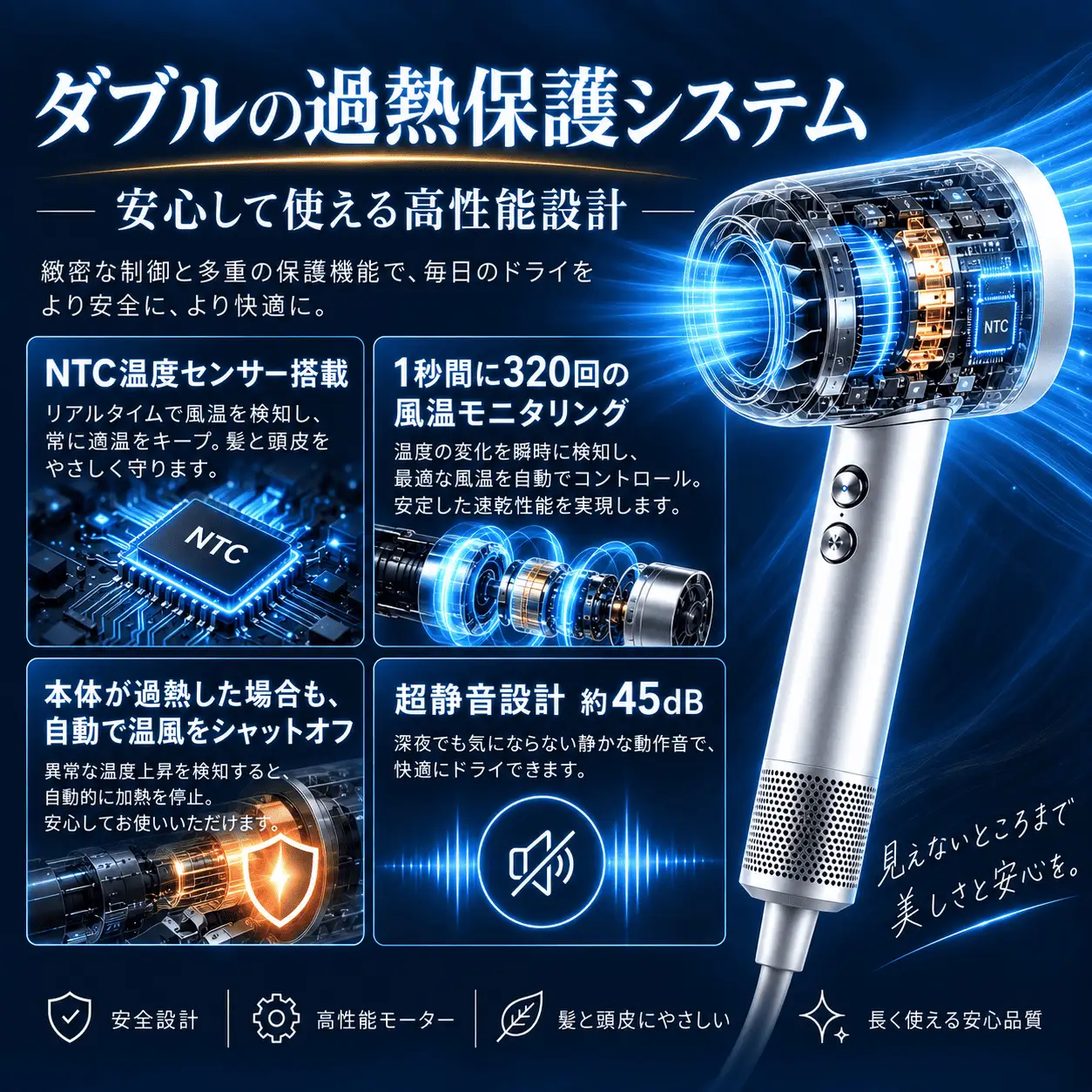 ヘアドライヤー ホワイト　G02
