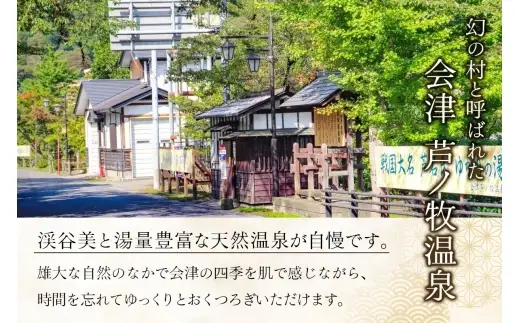 会津芦ノ牧温泉 宿泊 補助券 20,000円分 宿泊費 飲食代 温泉 名湯 渓谷 癒し リラックス 幻の温泉郷 記念日 旅行
