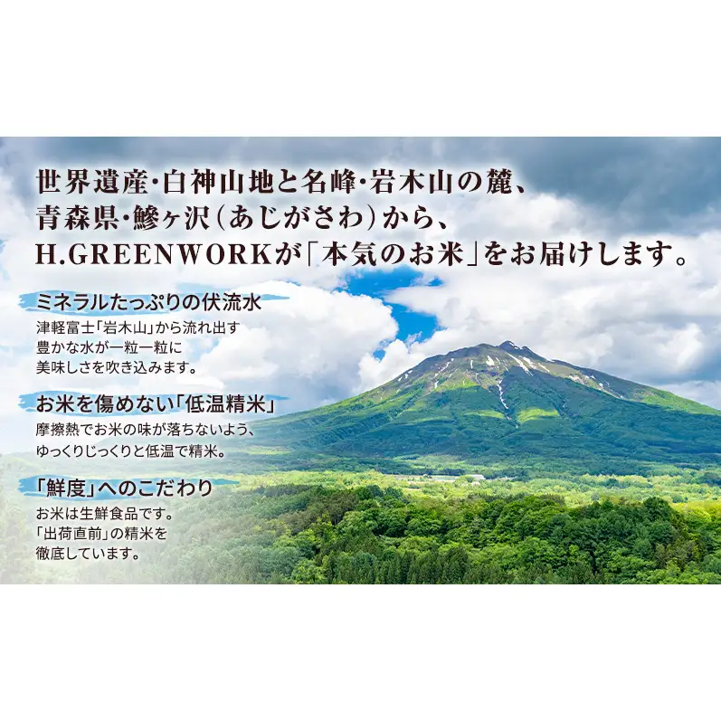 令和8年産 米 特別栽培米 はれわたり 10kg [無洗米] 青森県産 新米 先行予約 精米 10キロ (5kg×2) 特A 小分け 一人暮らし 鰺ヶ沢町 送料無料《H.GREENWORK》【10月中旬以降順次発送】