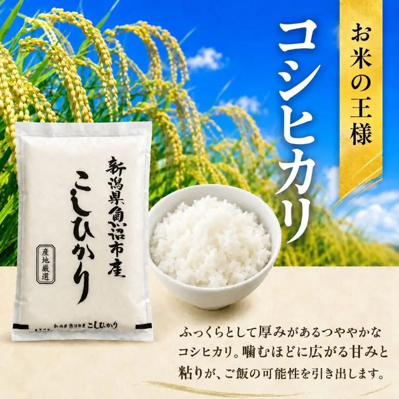 農産物検査員お奨め 魚沼産こしひかり （精米） 3kg 6ヶ月 連続お届け （ 米 定期便 コシヒカリ 魚沼産 精米 白米 お米 こめ コメ こしひかり 魚沼 半年 6回 お楽しみ ）