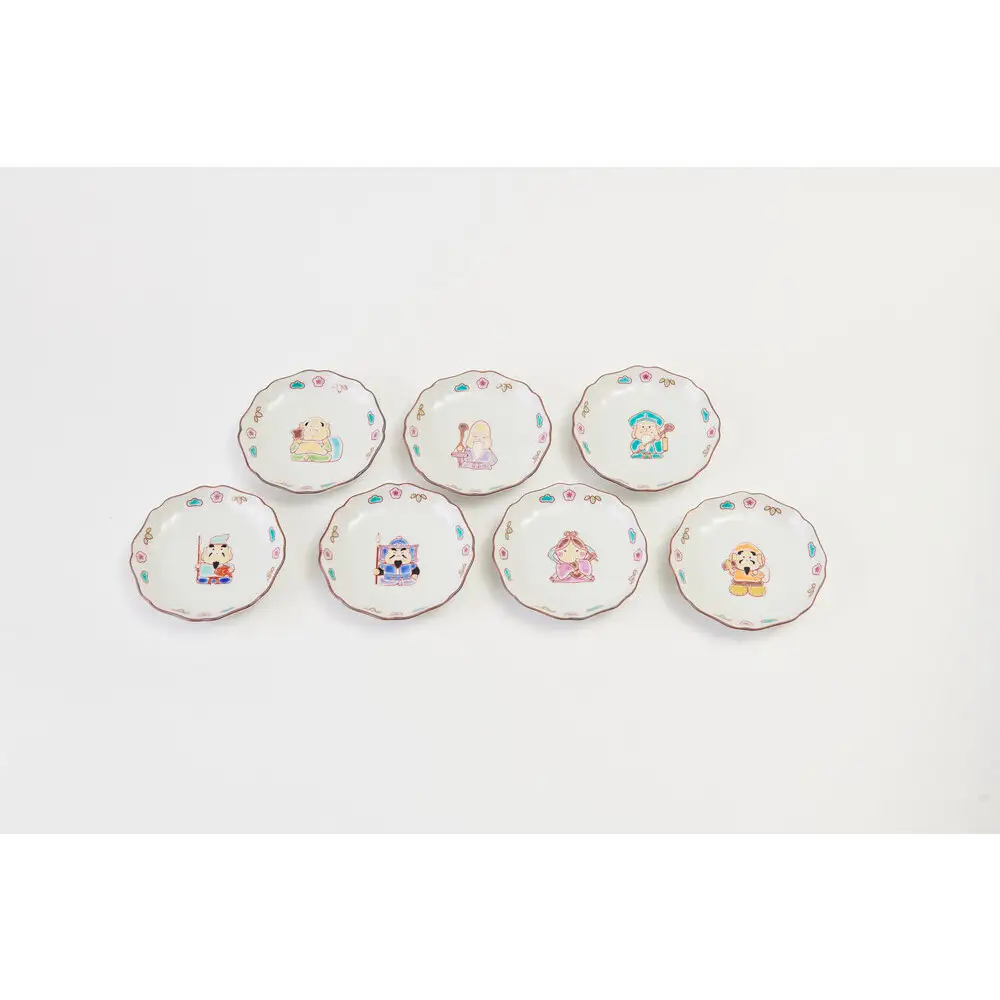 九谷焼3.5号皿揃　七福神