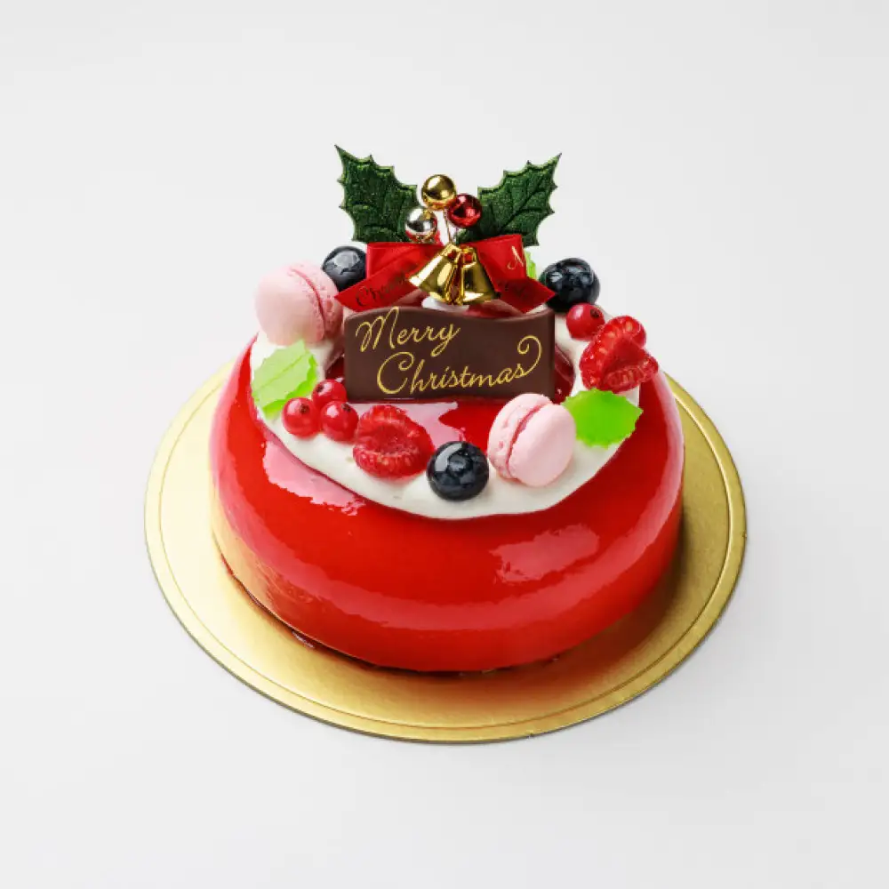 クリスマスケーキ ドゥースフリュイルージュ (14cm）2026 ケーキ クリスマス 冷凍 デザート スイーツ Xmas アールグレイ風味 ホワイトチョコムース