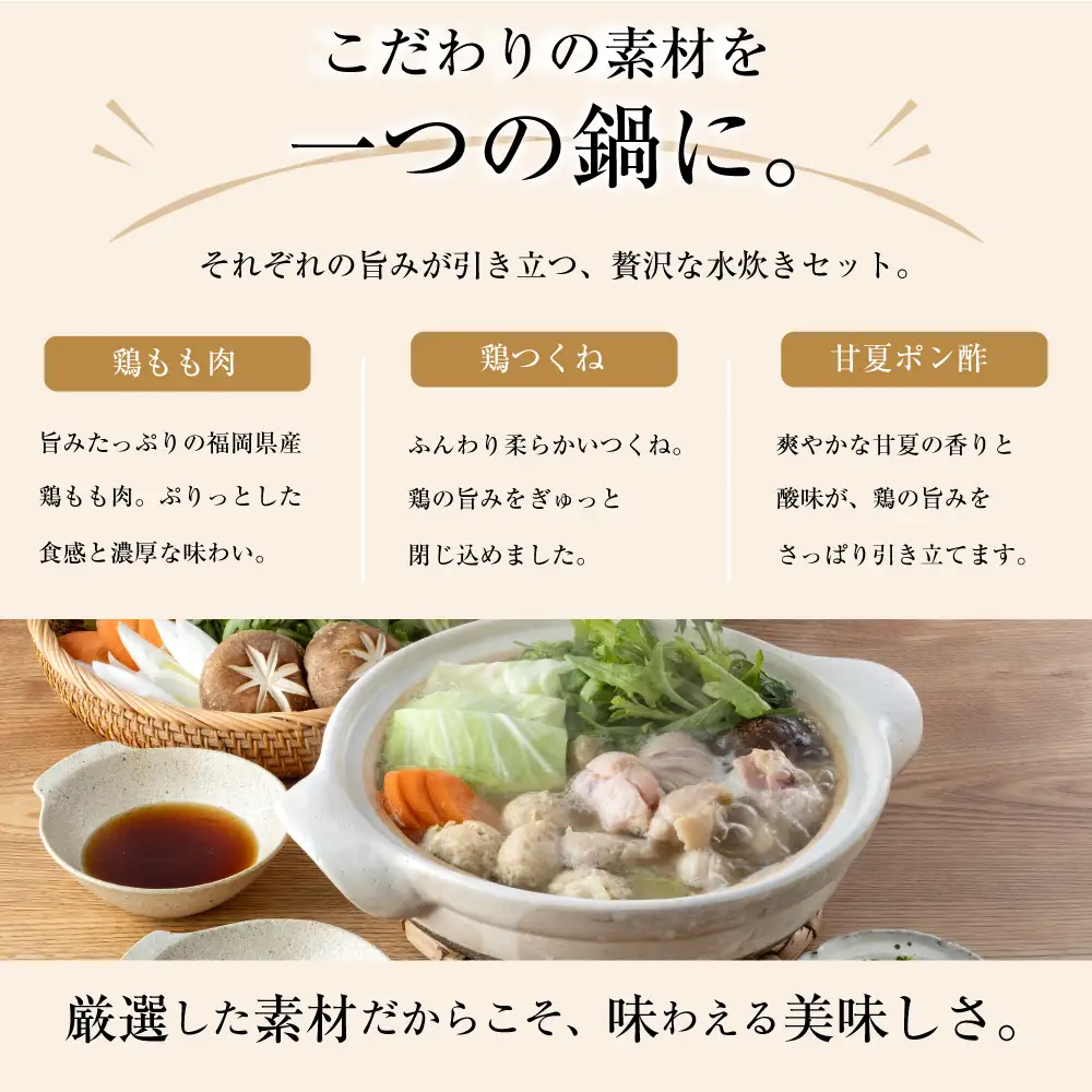 【3回届く！水炊き三昧定期便】水炊きセット2人前3回定期便【海千】【随時開始】[H7066]
