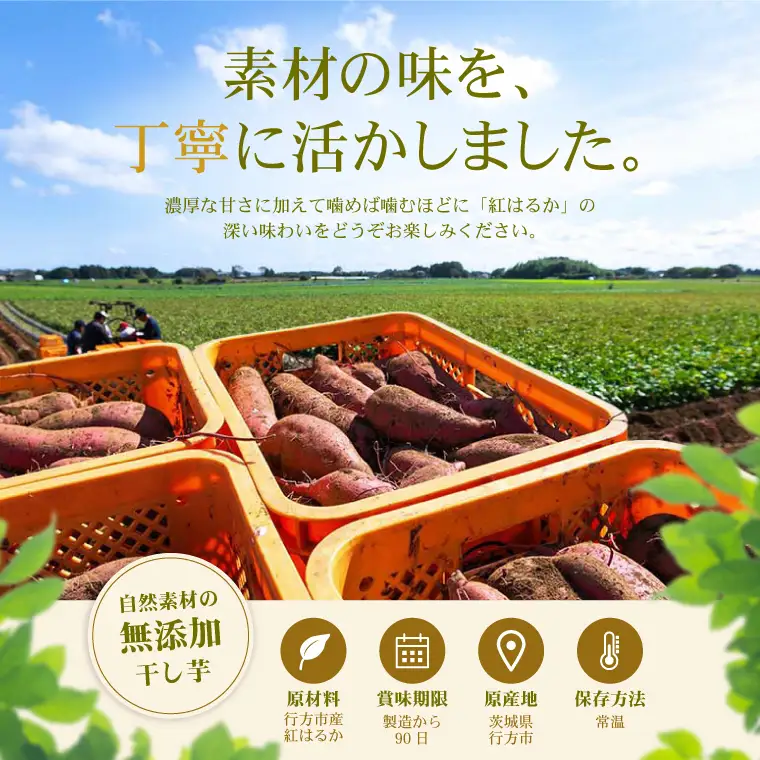 行方市産紅はるか使用干し芋 紅はるか 無添加 640g（80g×8袋）｜茨城県 行方市 ふるさと納税 干し芋 ほしいも 干芋 さつまいも 和菓子 スイーツ 小分け（CU-345）