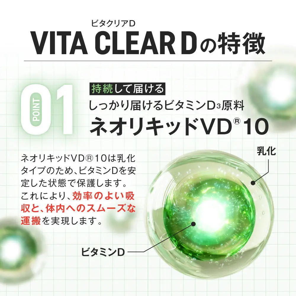 ビタミンD サプリメント ビタクリアD 高濃度 ビタミンD3 サプリメント 2,000IU配合 クリルオイル 2袋