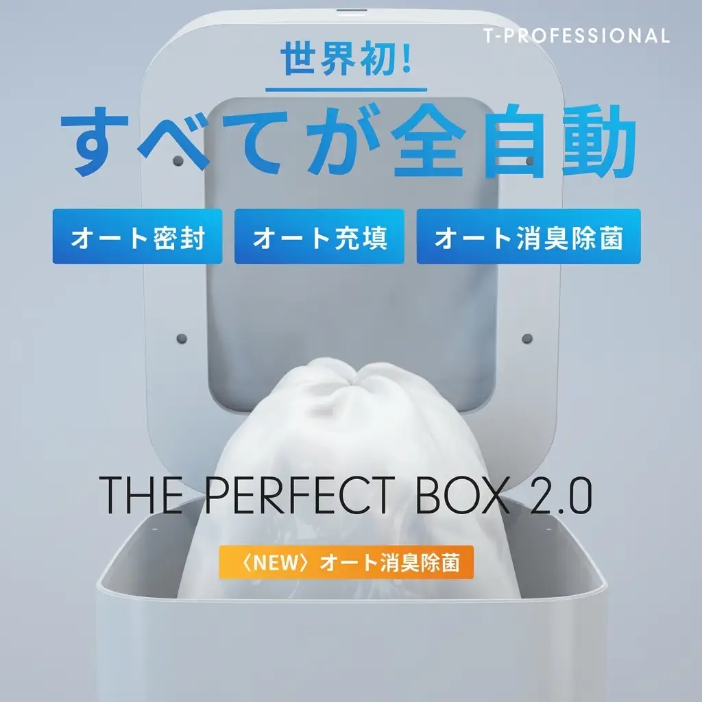 THE PERFECT BOX 2.0(ホワイト・11L) ゴミ箱 スマート 自動 密封 除菌 消臭 UVC オゾン 衛生的 【fc-TJ008-A】【谷村実業株式会社】