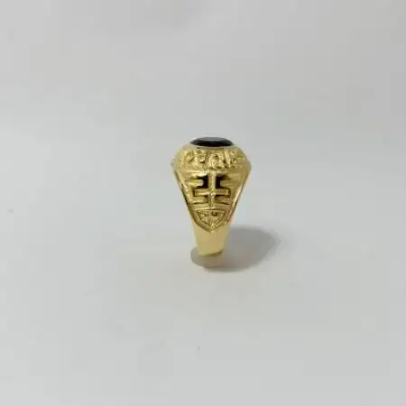 アクセサリー 指輪 (鋳造)K18YG オニキス サイズ 16号【配送不可地域：沖縄県】【1769181】