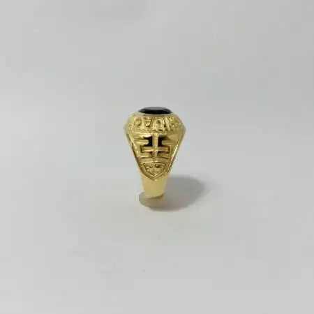 アクセサリー 指輪 (鋳造)K18YG オニキス サイズ 25号【配送不可地域：沖縄県】【1769362】