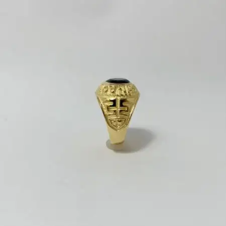 アクセサリー 指輪 (鋳造)K18YG オニキス サイズ 26号【配送不可地域：沖縄県】【1769376】