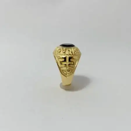 アクセサリー 指輪 (鋳造)K18YG オニキス サイズ 30号【配送不可地域：沖縄県】【1769398】