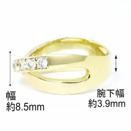 【サイズ:10号】K18YGダイヤ0.3ctクロスデザインリング R4136DI-Y【配送不可地域：離島・沖縄県】【1764701】