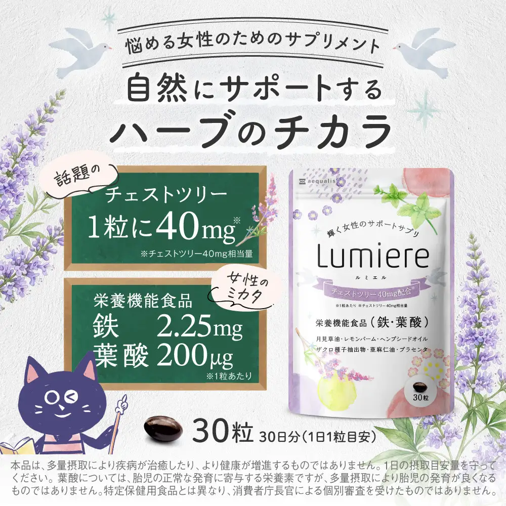 チェストツリー サプリメント ルミエル 6袋 女性特有のライフサイクルをサポートする栄養機能食品（鉄・葉酸）