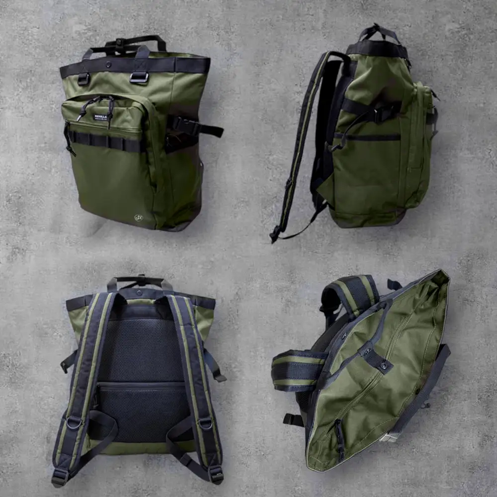 【カーキ】2WAYスクエア リュック 18L REVOLLA