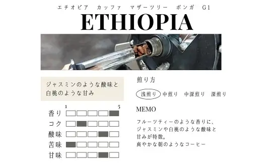 【 豆 】 エチオピア カッファ マザーツリー ボンガ g1 ( 浅煎り ) 400g ( 200g × 2袋 ) コーヒー 珈琲 COFFEE coffee コーヒー豆 焙煎 スペシャルティコーヒー ホットコーヒー アイスコーヒー 飲料 自家焙煎 コーヒータイム ティータイム