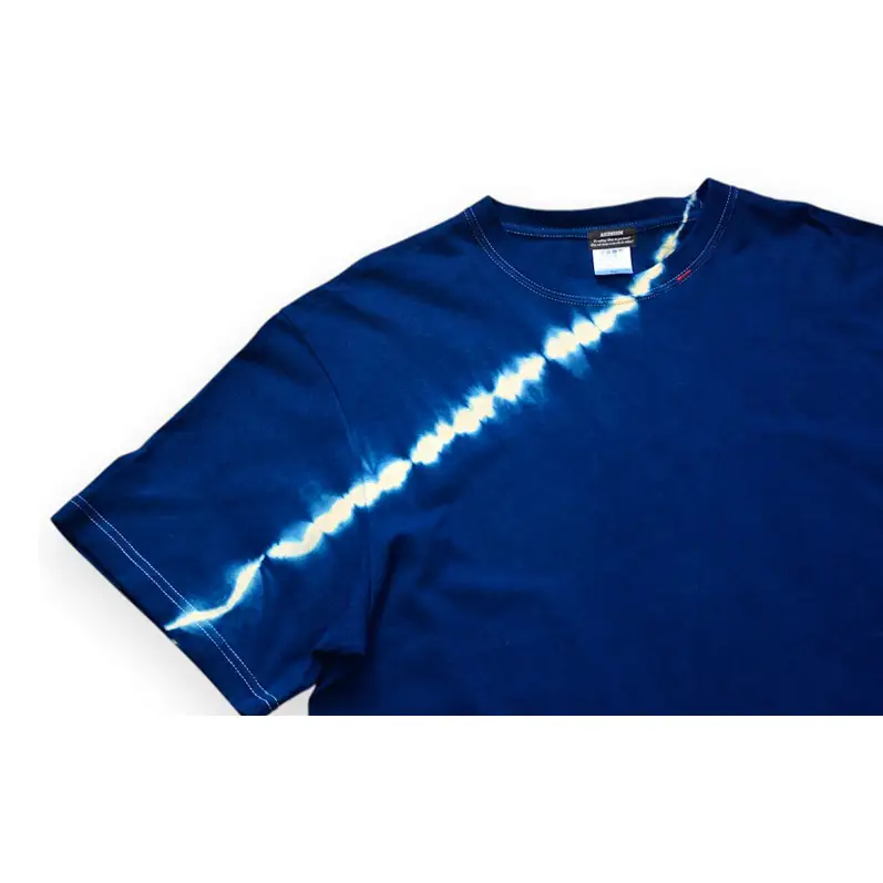 濃紺藍染めTシャツ O  ASCENSION  黒部の名水染め　Tシャツ ファッション 服 男性 メンズ 女性 レディース 藍染め 藍染 染物 XLサイズ