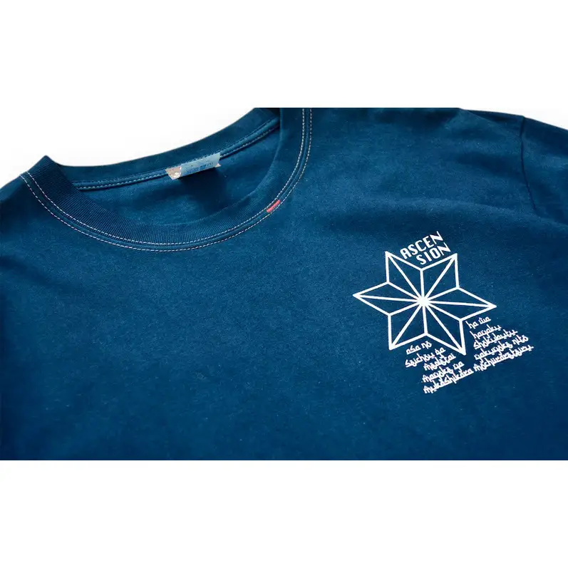濃紺藍染めTシャツ（ワイドシルエット） U  ASCENSION  黒部の名水染め　Tシャツ ファッション 服 男性 メンズ 女性 レディース 藍染め 藍染 染物 Mサイズ