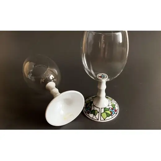 有田焼ペアワイングラス（ビードロ葡萄&ビートロバラ）【東洋セラミックス】グラス ワイン 酒 酒器 おしゃれ 食器 セット ギフト 葡萄 ブドウ 薔薇 バラ ギフト お祝い クリスマス au059