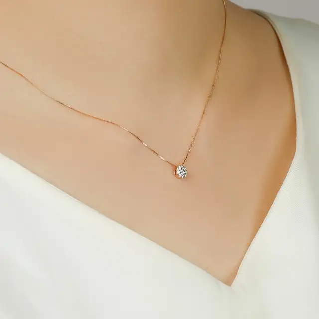 K18PG ヘイロー ダイヤモンド ネックレス Small /b0180da
