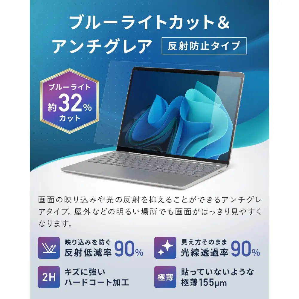 【堺市企画】surface 日本製保護フィルム アンチグレア ブルーライトカット 13inch HOGOTECH