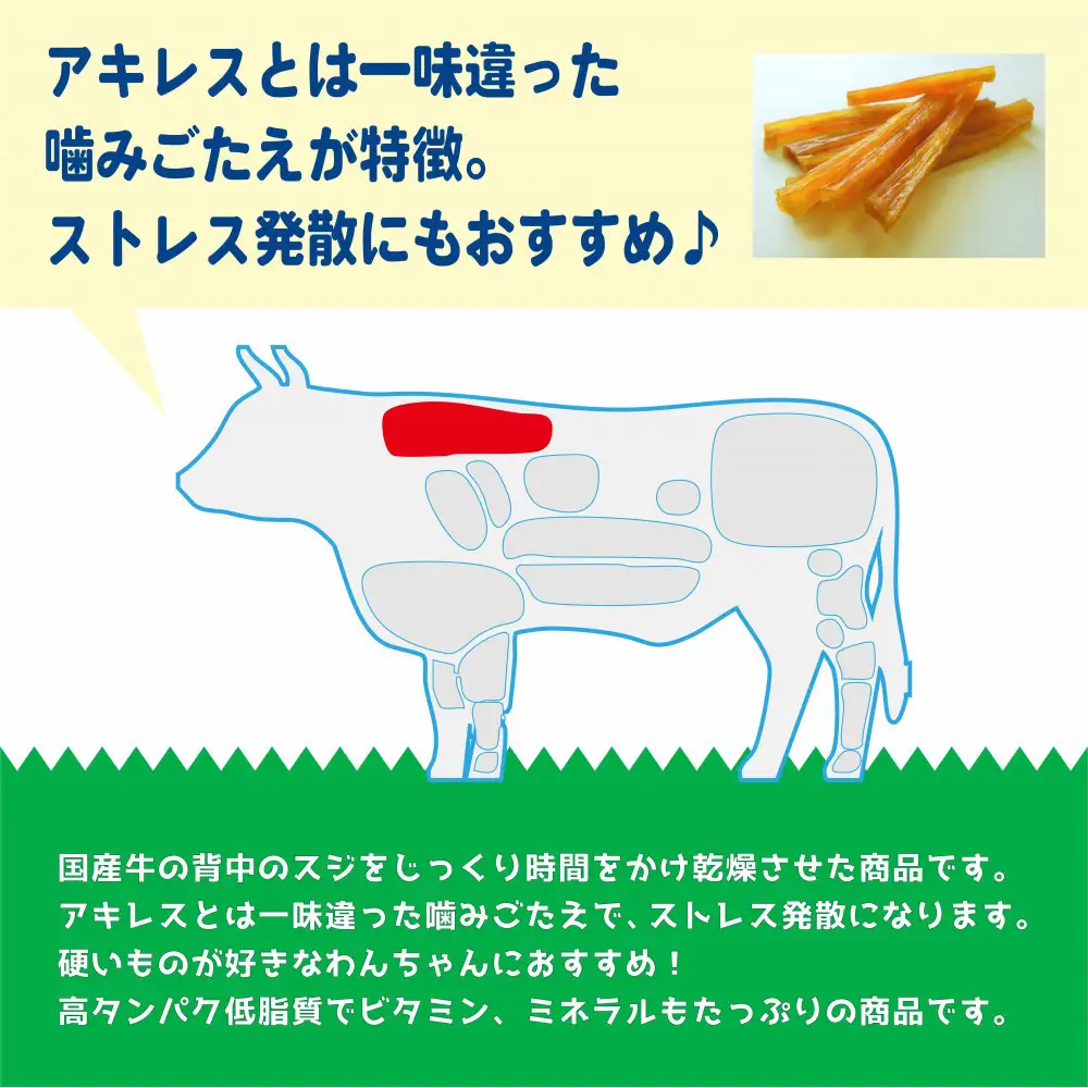 精肉店がこだわった　犬のおやつ【お値段そのまま増量しました！】国産牛背筋　80g　 無添加 手作り Lovelybone