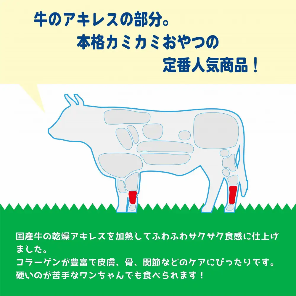 精肉店がこだわった　犬のおやつ【硬いのが苦手なワンちゃんでも◎】国産牛ふわふわアキレス 40g 無添加 手作り　Lovelybone