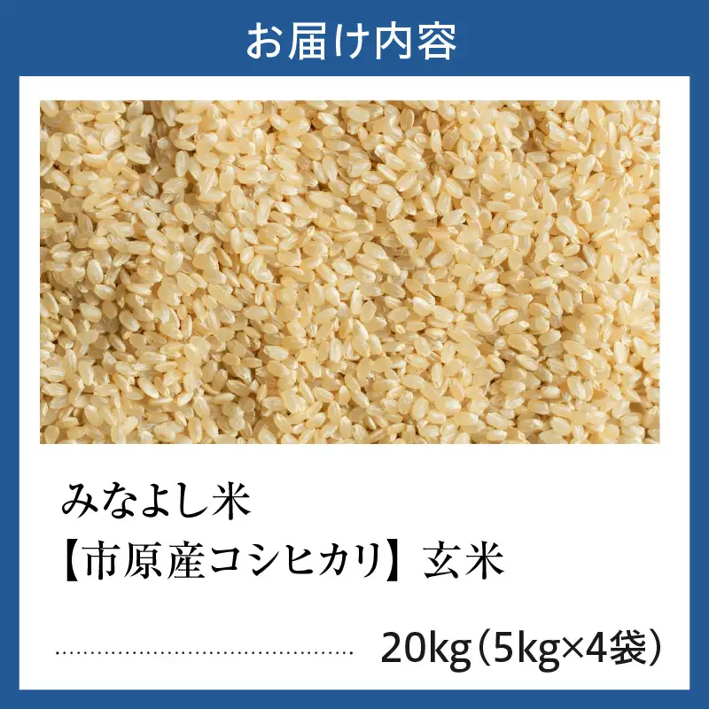 【令和8年産】みなよし米【市原産コシヒカリ(玄米)】20kg