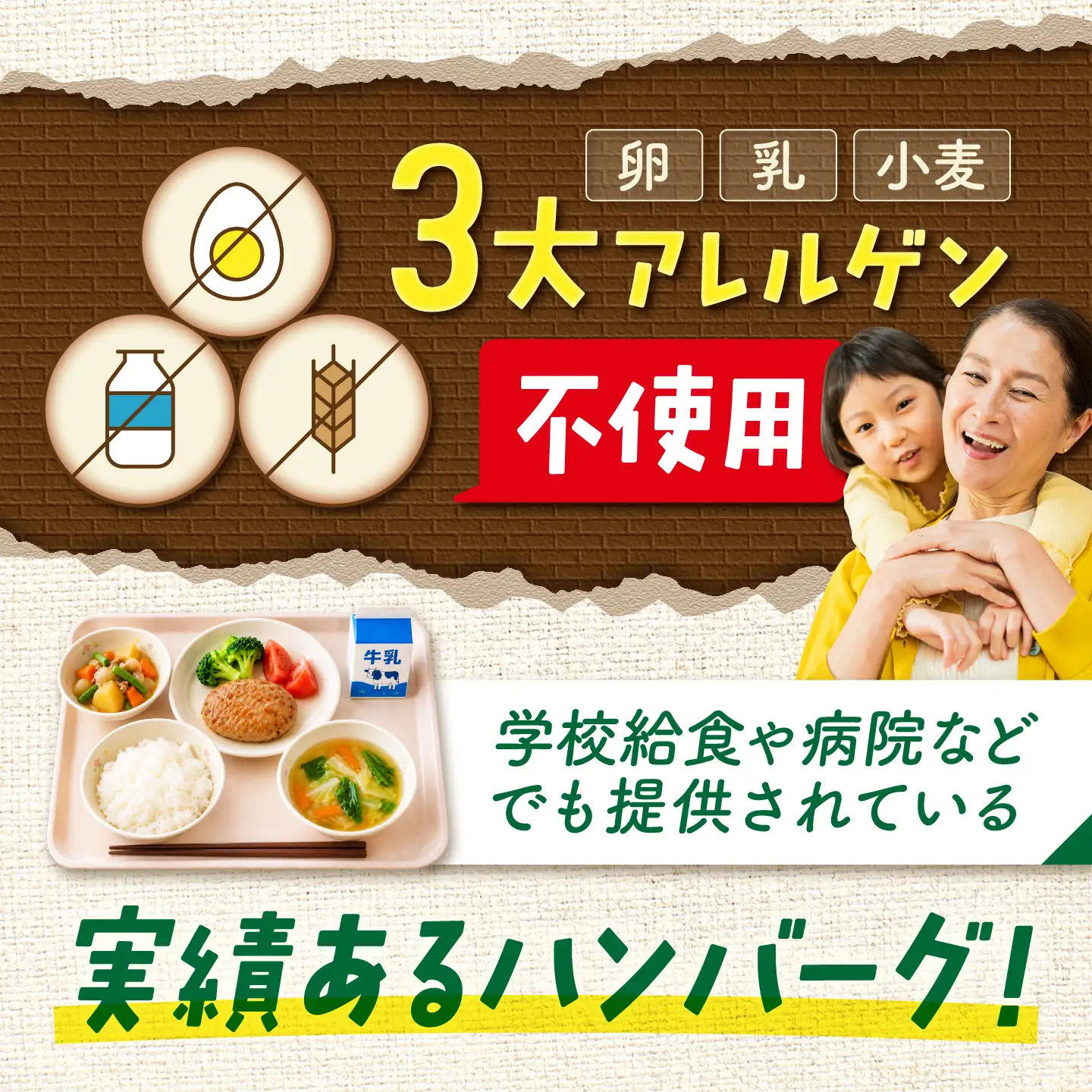 卵・乳・小麦不使用！うす味ハンバーグ 40g×100個（1袋25個入×4袋）[AFCQ001]