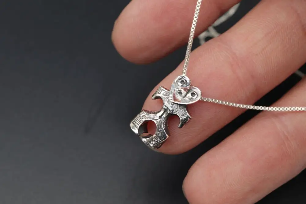 　【縄文アクセサリーDo_goods】 SILVER925 豆ハート形土偶のネックレス　700-108  [5839-2359]