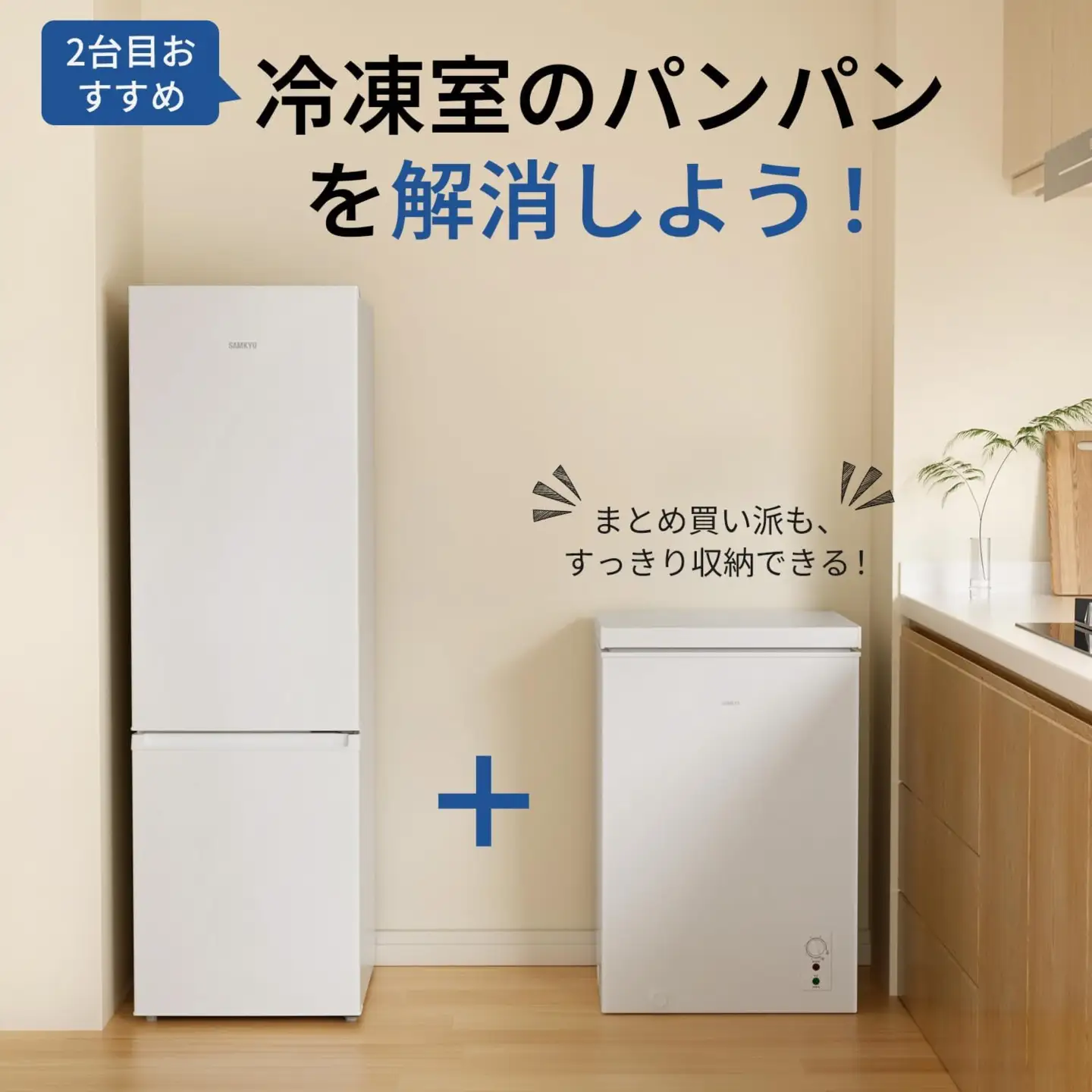 SAMKYO冷凍庫 100L ZC100(ホワイト) [1665]