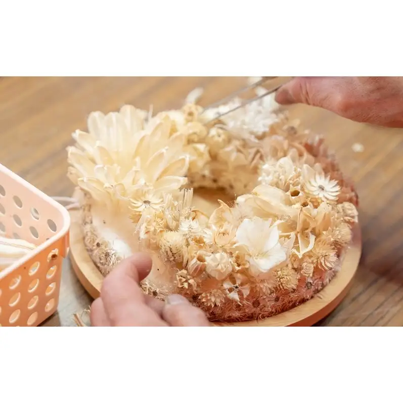 ドライフラワーリース「ひと葉ひと花」白の詩 しろのうた ドライフラワー リース インテリア ナチュラル 花 フラワー ギフト プレゼント