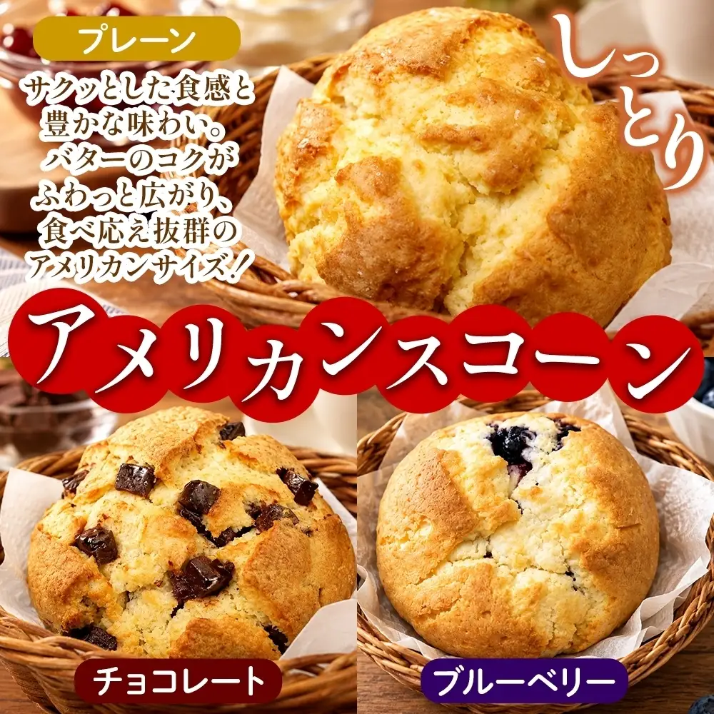 アメリカンスコーン 3種 ベーカリーグラース （OI-14）