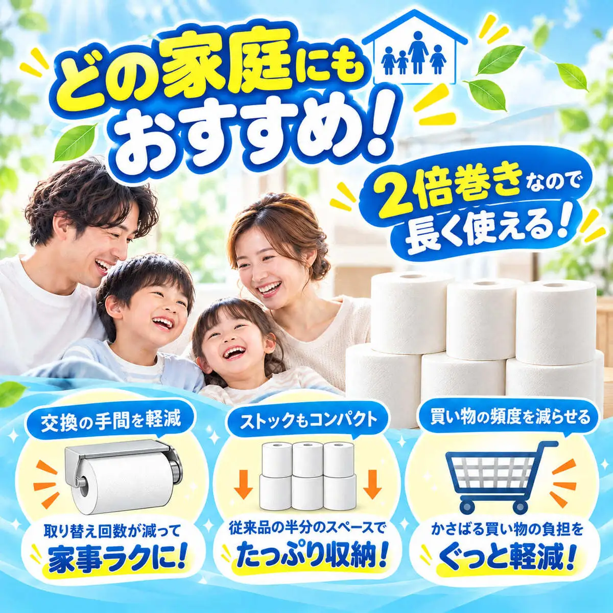 最短翌日発送 トイレットペーパー 倍巻き ダブル 48ロール トイレット