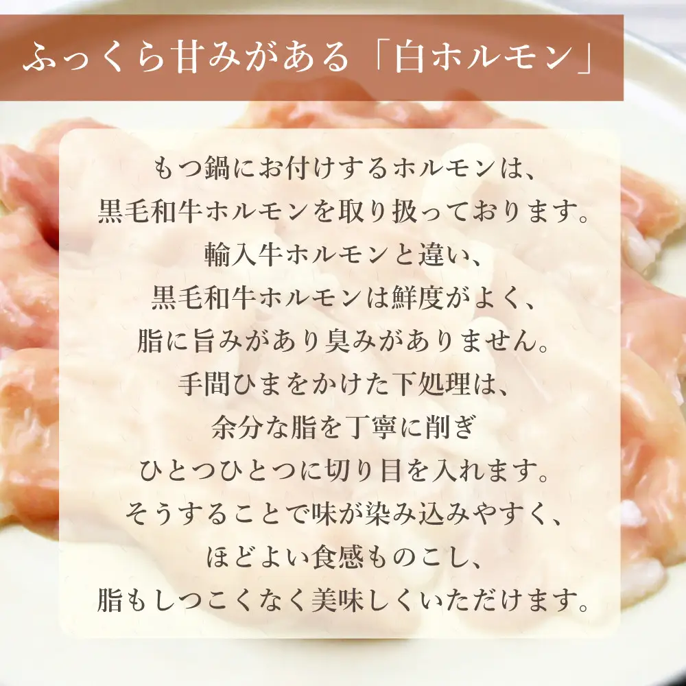 博多もつ鍋（牛骨味噌スープ）4人前