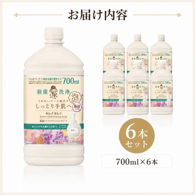 キレイキレイ 薬用ハンドコンディショニングソープ (替大型6本） あたたかな木漏れ日の香り