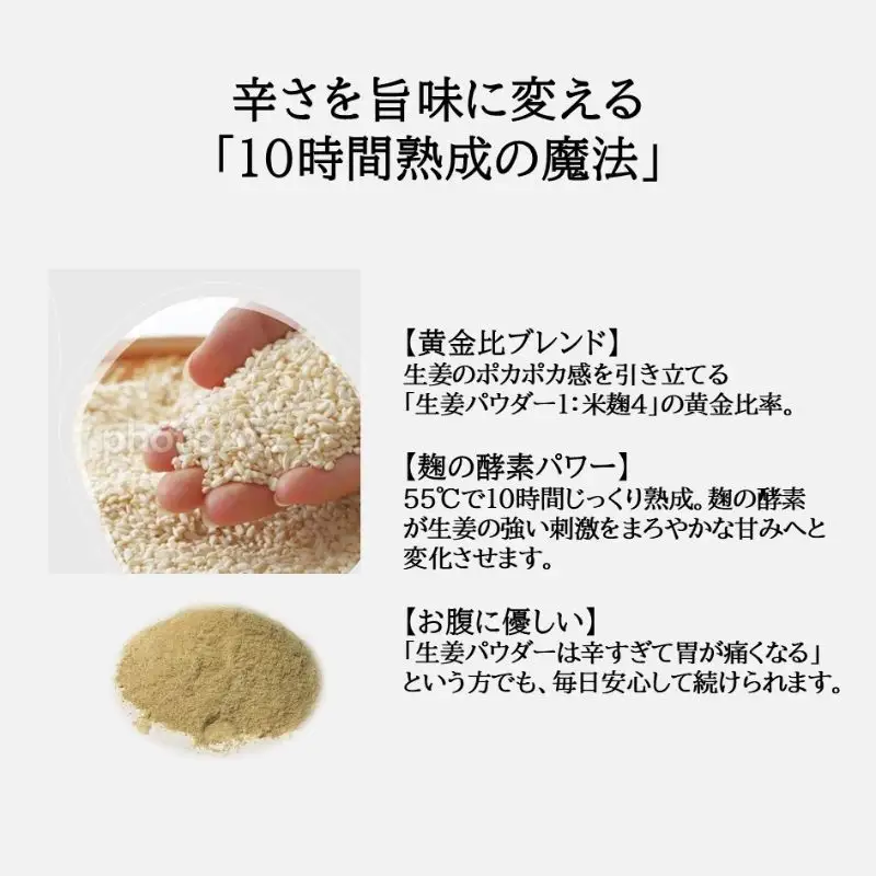 【農家一貫製造】フュージョン薬膳熟成蒸し生姜麹パウダー20ｇ　2個セット：B135-025