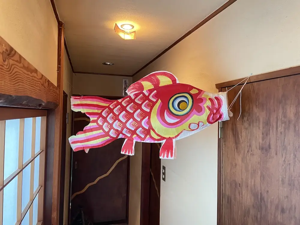 大竹手描き鯉のぼり (90cm緋鯉(赤) 1匹) 大竹手すき和紙使用 [2729]