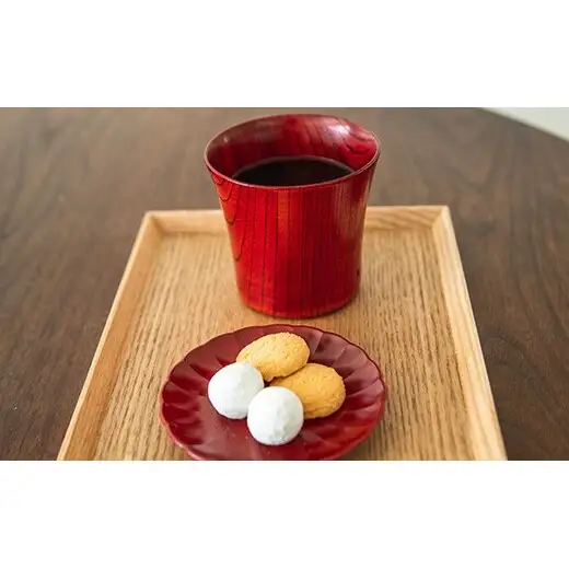 とりどり　カップ　赤摺　小 山中漆器 伝統工芸 工芸品 木製 漆塗 国産 日本製 F6P-3269