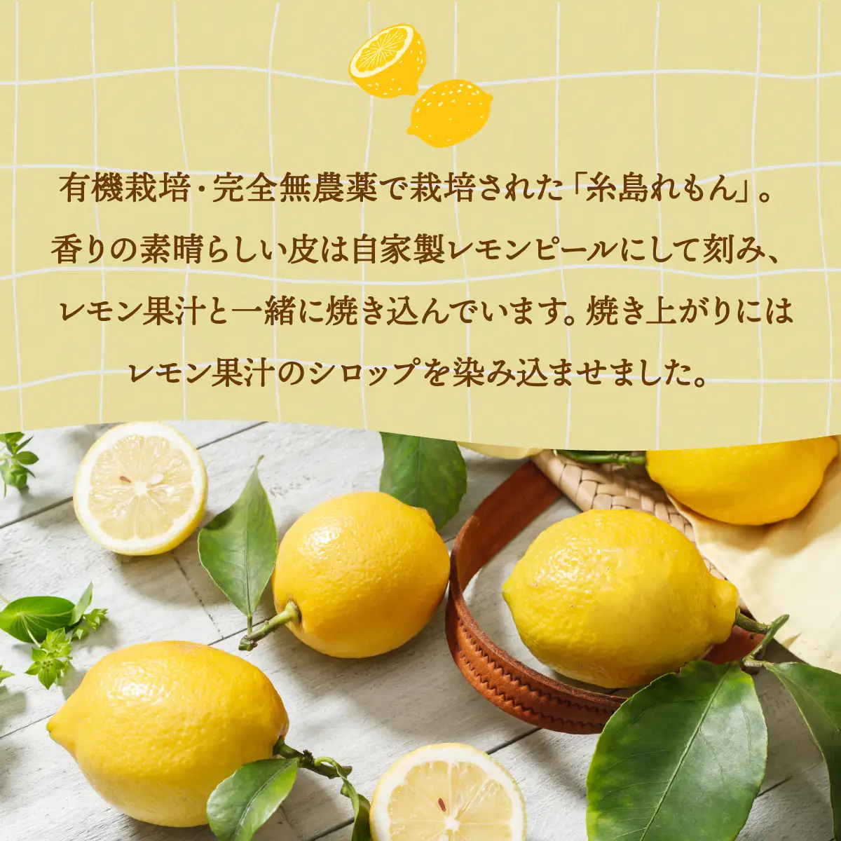 まるごと糸島れもんのレモンケーキ「Limone!」 2切×3袋入