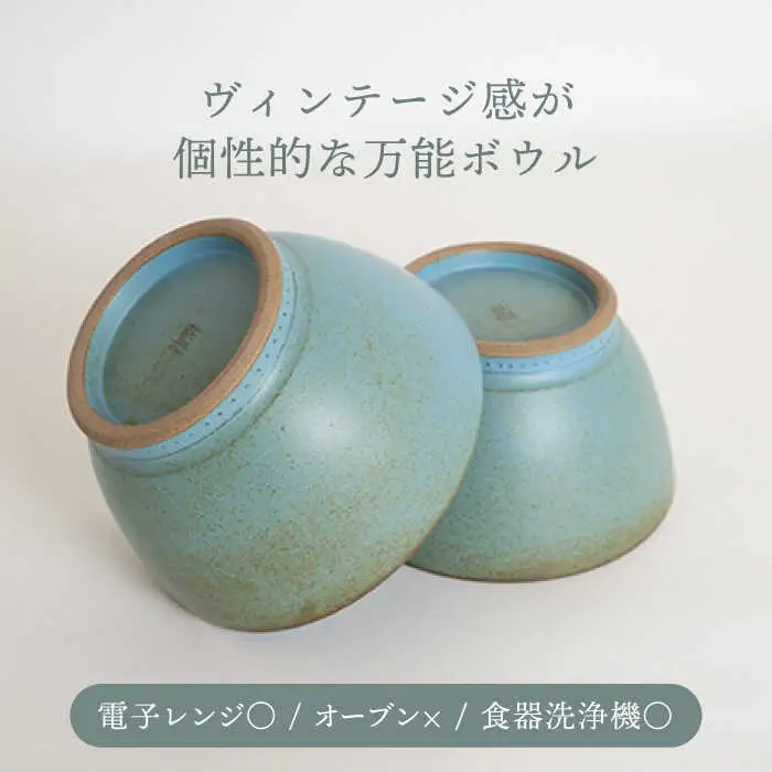 【波佐見焼】どんぶり ブルー 2点 Bronze 【藍染窯】 ペア 丼 ボウル 深皿 ブロンズ [JC28]