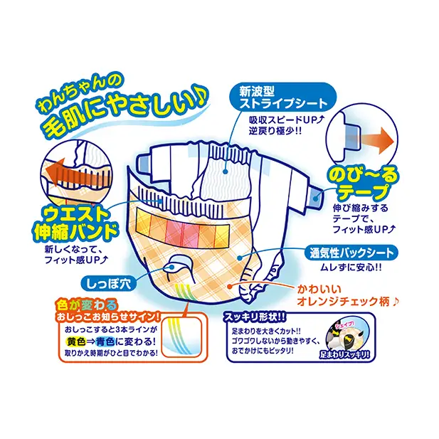 マナーおむつ のび〜るテープ付 M ペット用品 日本製 マナーおむつ【51枚×2個パック】