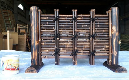 【竹工芸品】ミニ竹垣の置物 民芸品 インテリア  建仁寺垣
